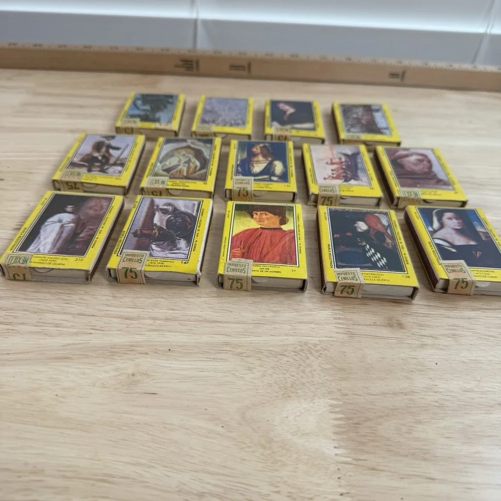Vintage Mexican Matchbox Lot Of 14 Clasicos Matches NOS Cigars MCM  Decor Unique